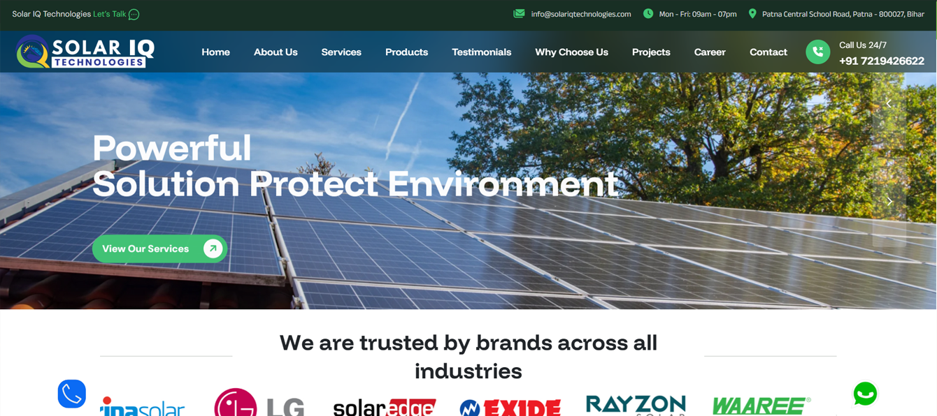 Solar IQ Technologies website project by Themesgro
